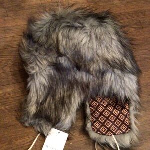 NEW! Rare Wyeth Gray Faux Fur Trapper Hat